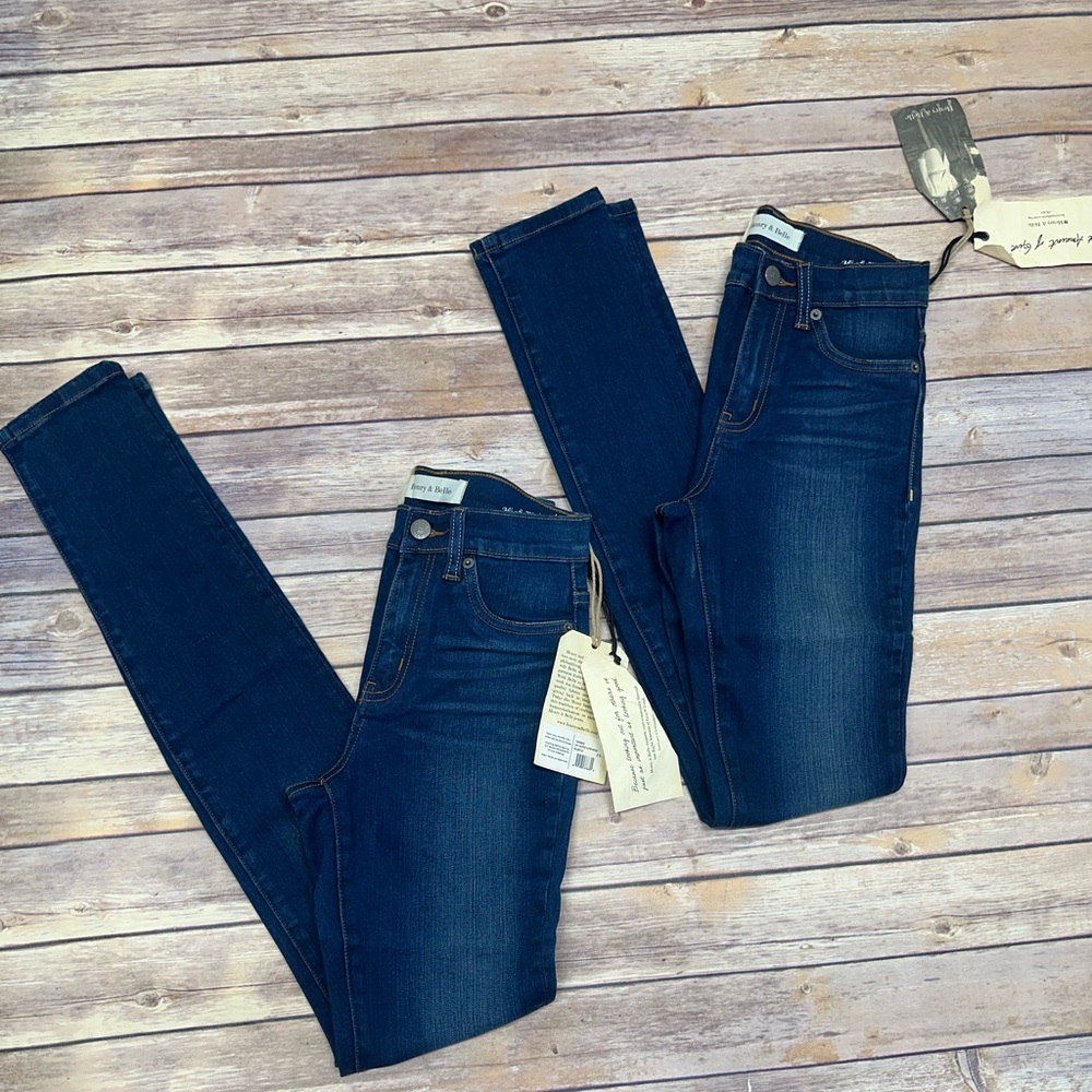 Henry & Belle High Waisted Super Skinny Jeans Rustic 25 & 26 Bundle